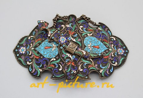 Russian silver, A late 19th century Russian silver and enamel Kovsh, marks r...