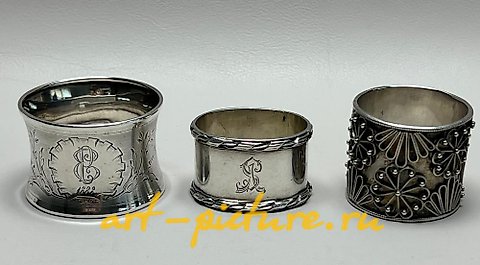 俄罗斯银, 三个俄罗斯银质餐巾环