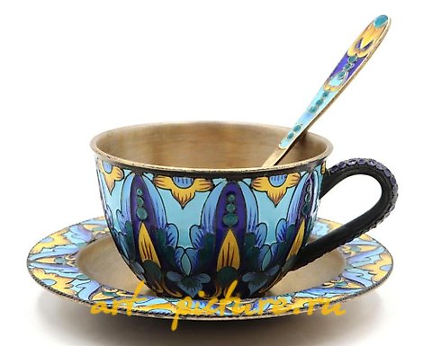 俄罗斯银, 古董雕花银碗