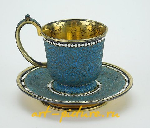 俄罗斯银, 银杯和带有克洛伊松技术的搪瓷碟
