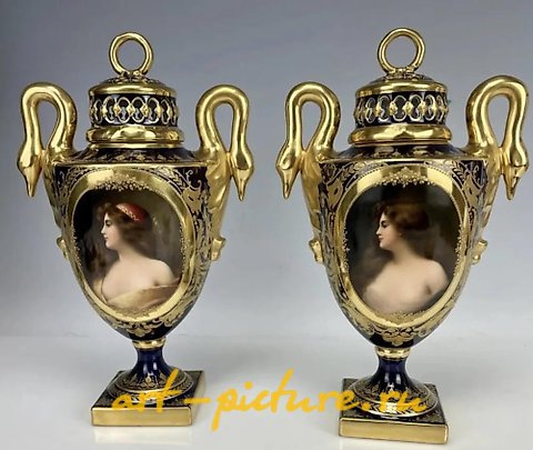 维也纳皇家瓷器, 一个非常精美的皇家维也纳画像盘，签名为瓦格纳。