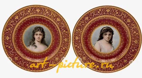 维也纳皇家瓷器, 一对皇家维也纳风格的人像盘