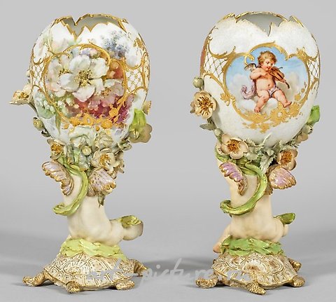 A couple of figurative table centerpieces by the KPM Berlin.