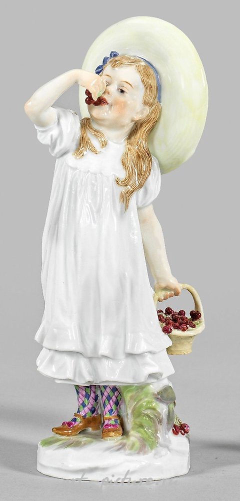 Art Nouveau Figure "Girl with Cherries"