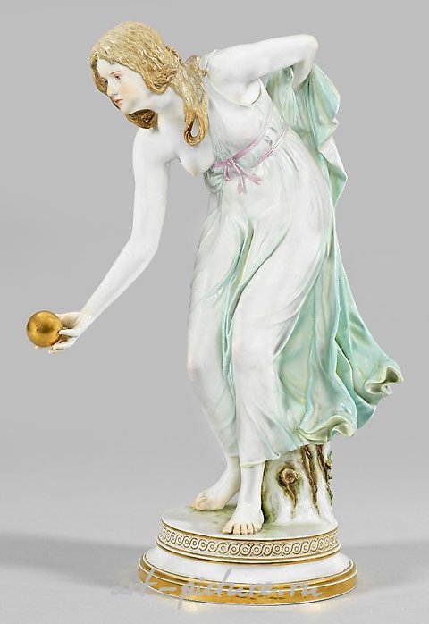 Art Nouveau Figure "Ball Player" by Walter Schott