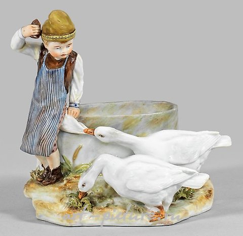 Art Nouveau - Figure Group "Boy with Geese"