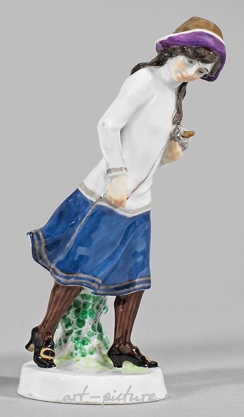 Art Nouveau Figure "Girl with Ribbon Spool"