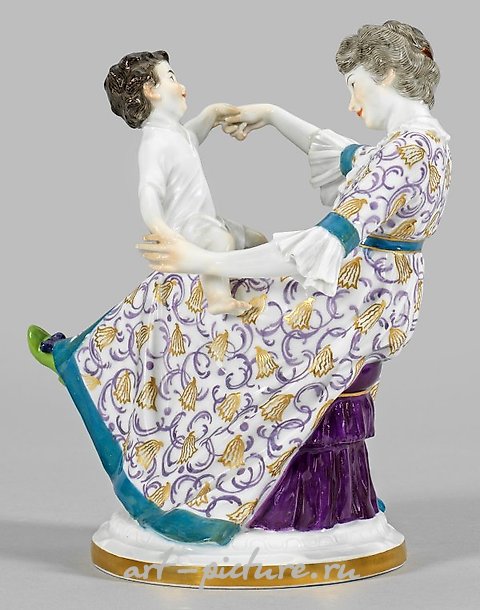 Art Nouveau Figure Group "Mother Playing with Child"
