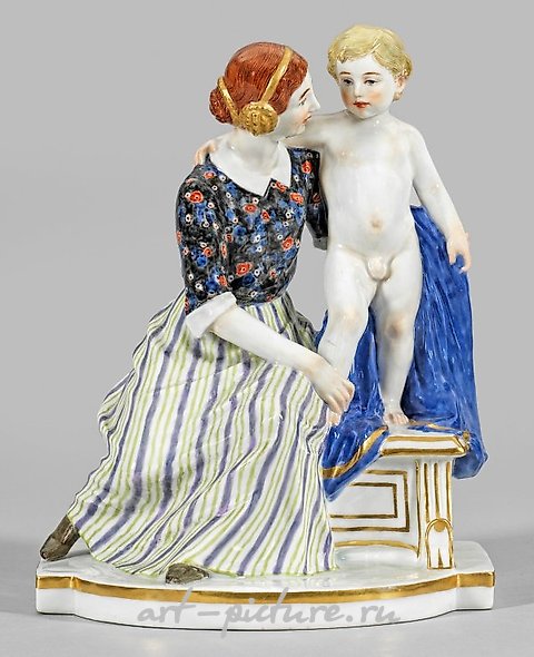 Rare Art Nouveau Figure Group "Mother with Child"