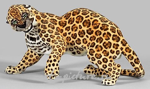 Art Nouveau Animal Figure "Striking Leopard"