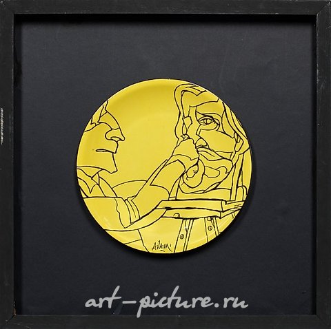 Valerio Adami is an Italian artist born on March 17, 1935 in Bologna. He is known for his distinctive style characterized by bold, vibrant colors and precise, graphic lines. Adami's works often depict figures and objects in a simplified, almost abstr