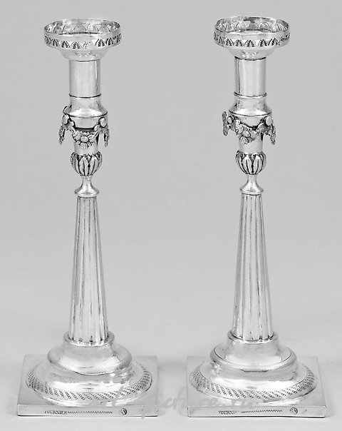 A pair of Empire table candelabras.