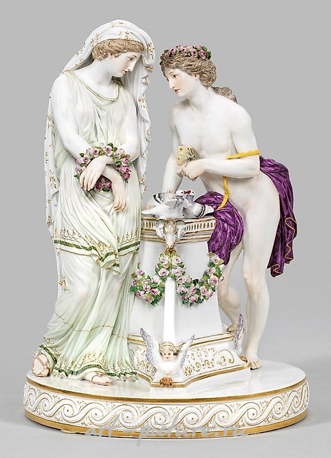 Great figurative group "The Defeated Love". Original title.