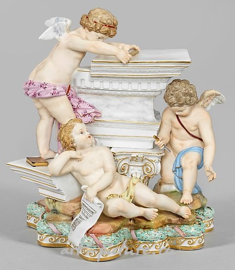 A group of amorini as an allegory of architecture.