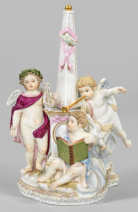 A group of amorini as an allegory of the art of poetry.