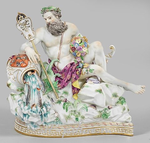 Great Meissen figurine group as an allegory of the Volga.