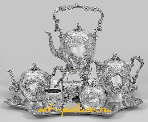 Magnificent coffee and tea service in the Rococo style