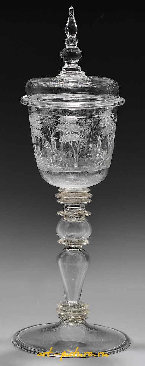 Nuremberg Lid Cup with Ruin Landscape and Figures