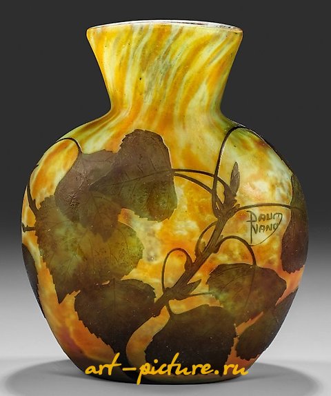 Rare Daum vase with birch branch decoration.