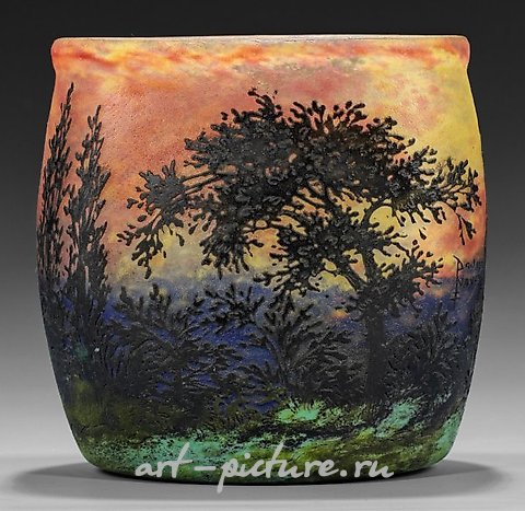 Art Nouveau - Decorative Vase with Landscape Decoration