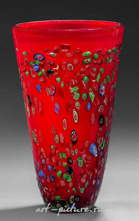 Modern Murano vase with murrine decoration
