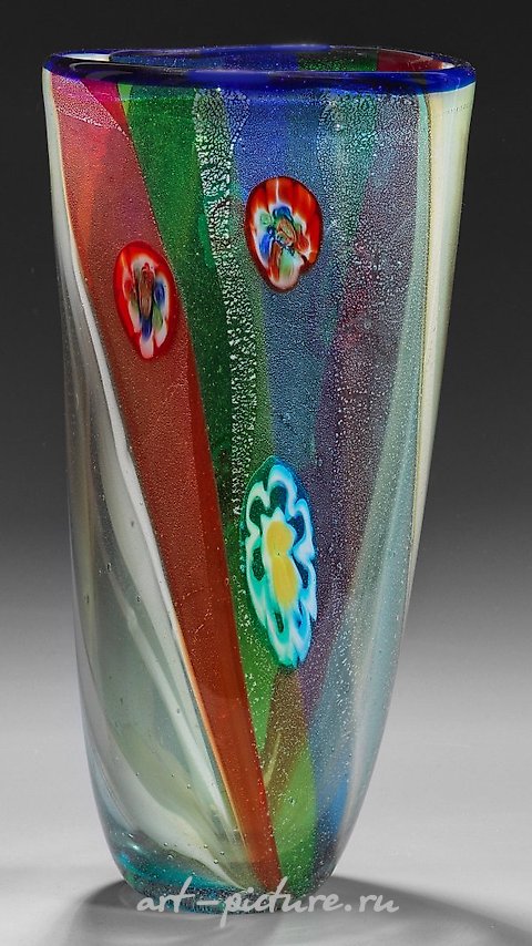 Modern Murano vase with murrine decoration