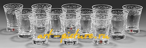 Twelve Lobmeyr water glasses from Service No. 231 "Baroque".