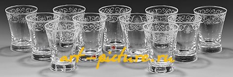 E l e v e n   L o b m e y r   w a t e r   g l a s s e s   f r o m   s e r v i c e   n u m b e r   2 3 1   " B a r o q u e "
