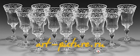 Twelve Lobmeyr wine glasses from the Service No. 231 "Barock".
