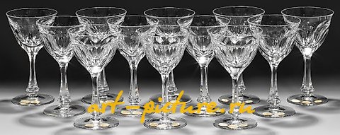 Sentence of twelve Moser white wine glasses "Lady Hamilton"