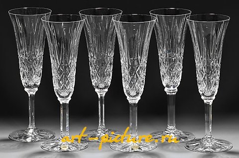Sentence of six Saint-Louis Champagne flutes "Tarn".