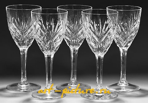 Five Saint-Louis red wine glasses "Chantilly"