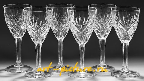 Sentence of six Saint-Louis white wine glasses "Chantilly"