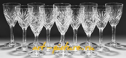 Twelve Saint-Louis Southwine and Sherry glasses, "Chantilly"