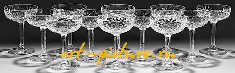 Sentence: Set of twelve Saint-Louis Champagne flutes "Chantilly"