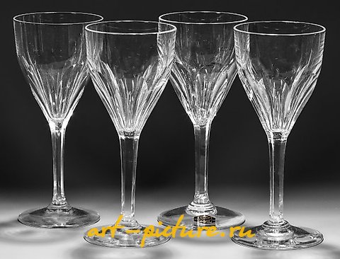 Four Saint-Louis red wine glasses, "Bristol"