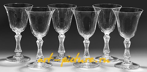 Sentence of six Saint-Louis white wine glasses "Lozère"