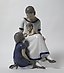 "Mother with two children. Denmark, Copenhagen, Bing & Grondahl."