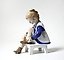 Porcelain figurine (statuette) Marianna. A girl is tying shoelaces Bing Grondahl.
