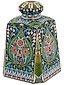 RUSSIAN 88 GILT SILVER CLOISONNE ENAMEL TEA CADDY