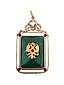 RUSSIAN SILVER ENAMEL MALACHITE GARNET PENDANT