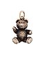 RUSSIAN 88 SILVER GILT AND RUBY TEDDY BEAR PENDANT