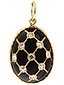 RUSSIAN 84 GILT SILVER DIAMOND ENAMEL EGG PENDANT