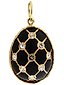 RUSSIAN 84 GILT SILVER DIAMOND ENAMEL EGG PENDANT