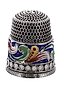 Russian silver cloisonné thimble, stamped marks to the right...