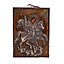 A Russian wood icon in silver riza "St. George and the Dragon..."
