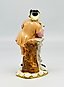 Антикварная фигурка королевского Вены с изображением мужчины 18-го века, играющего на флейте с собакой