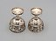 2 Travel Vodka Cups in Egg Shape / Silver egg-shaped traveling v...