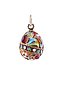RUSSIAN SILVER GILT ENAMEL GEMSTONES EGG PENDANT