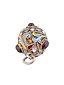 RUSSIAN SILVER GILT ENAMEL GEMSTONES EGG PENDANT